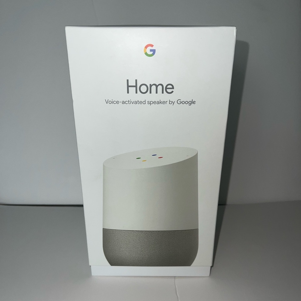 Google Home Smart Speaker in White and Gray